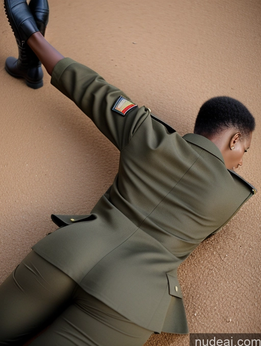 ai nude image of araffe in a military uniform laying on the ground with his hands on his hips pics of Long Legs On Back Back View Small Ass Ethiopian 30s Military