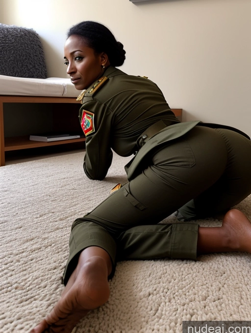 ai nude image of there is a woman in a military uniform sitting on the floor pics of Long Legs On Back Back View Small Ass Ethiopian 30s Military