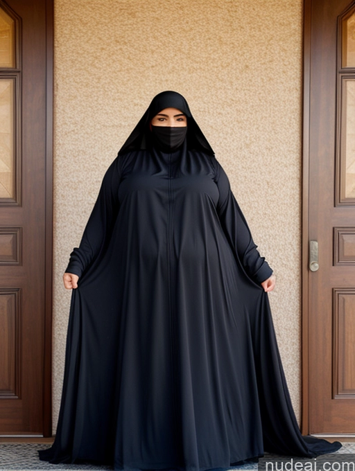 ai nude image of araffe wearing a black hijab standing in front of a door pics of Big Hips Thick Niqab