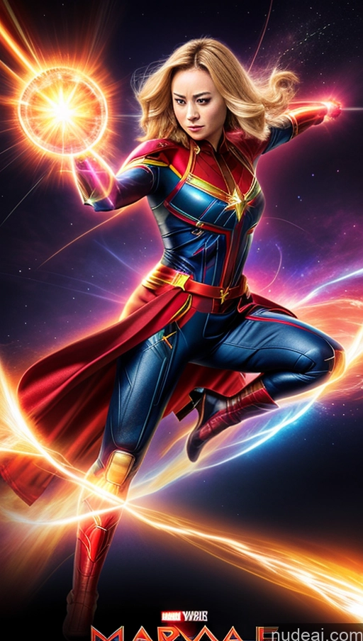 ai nude image of a woman in a captain marvel costume is flying through the air pics of Kimono Powering Up Captain Marvel Dynamic View Heat Vision