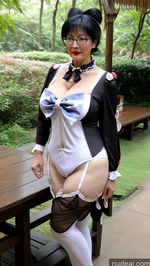 Milf One Busty Big Ass Big Hips Pubic Hair Fairer Skin 60s Asian Black Hair Lipstick Glasses Sangonomiya Kokomi: Genshin Impact Cosplayers Bows