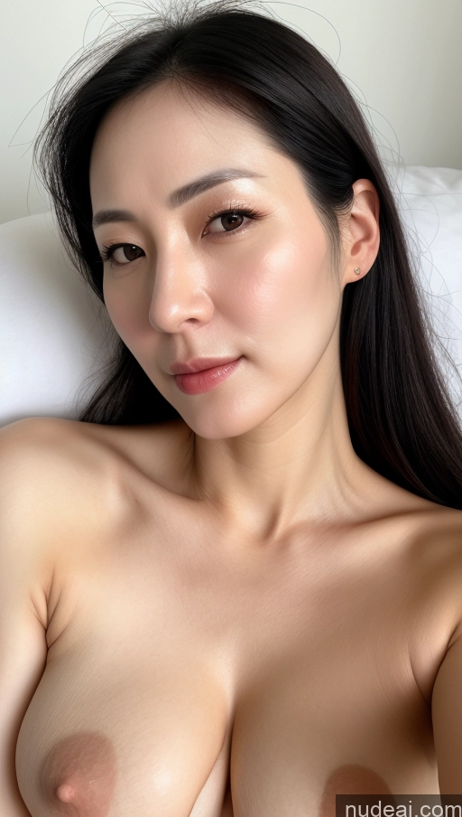 related ai porn images free for Woman One Beautiful Fairer Skin 40s Black Hair Slicked Korean Close-up View Detailed Simple Perfect Boobs