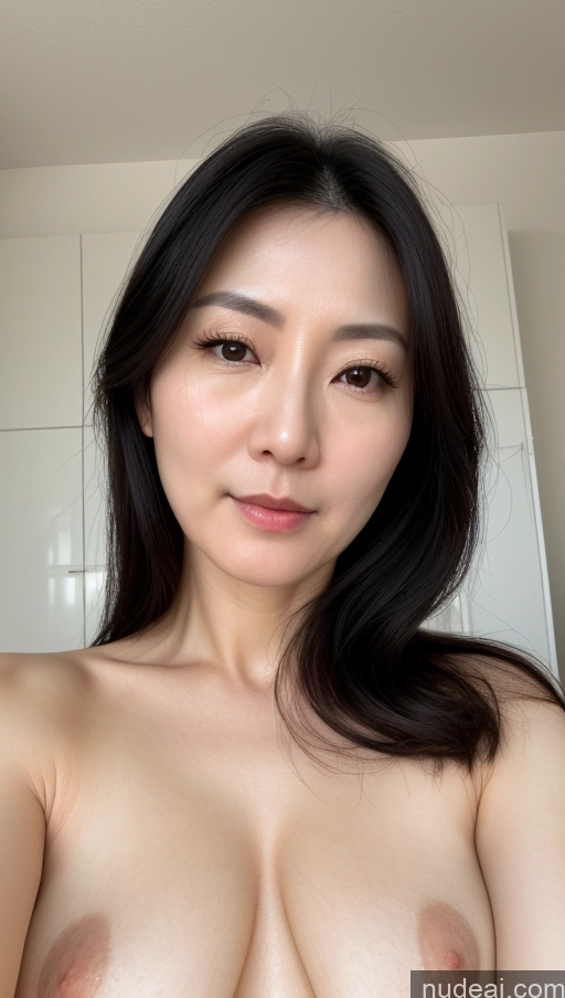 related ai porn images free for Woman One Beautiful Fairer Skin 40s Black Hair Slicked Korean Close-up View Detailed Simple Perfect Boobs