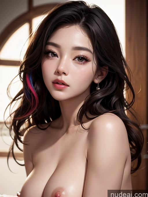 ai nude image of arafed asian woman with a pink breast posing for a picture pics of Korean Perfect Boobs Close-up View