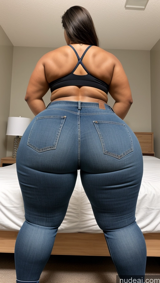 ai nude image of araffe butt lifter in jeans showing off her big butt pics of Athlete Big Ass Big Hips Bedroom Jeans