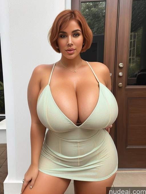 ai nude image of a close up of a woman in a dress posing for a picture pics of Bimbo Busty Huge Boobs Perfect Boobs Big Ass Thick Big Hips Long Legs Perfect Body Tanned Skin Oiled Body Short Hair Irish Nude Salwar Chubby