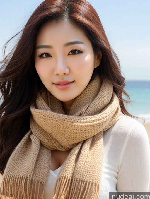 ai nude image of arafed asian woman with long hair and scarf on beach pics of Korean Perfect Boobs Scarf Beach