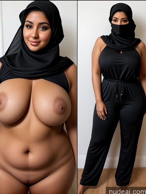 ai nude image of araffe woman in a black outfit and a black scarf pics of Niqab Nude Thick Huge Boobs Jumpsuit