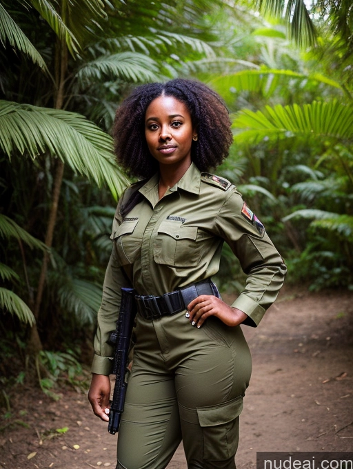 ai nude image of there is a woman in a military uniform posing for a picture pics of Military Big Ass 30s Jungle Ethiopian T-pose Beautiful Close-up View