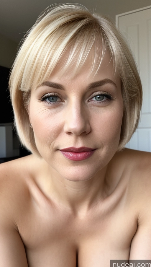 related ai porn images free for Woman One Beautiful Lipstick Fairer Skin 50s Blonde Short Hair Close-up View Detailed Simple Huge Boobs