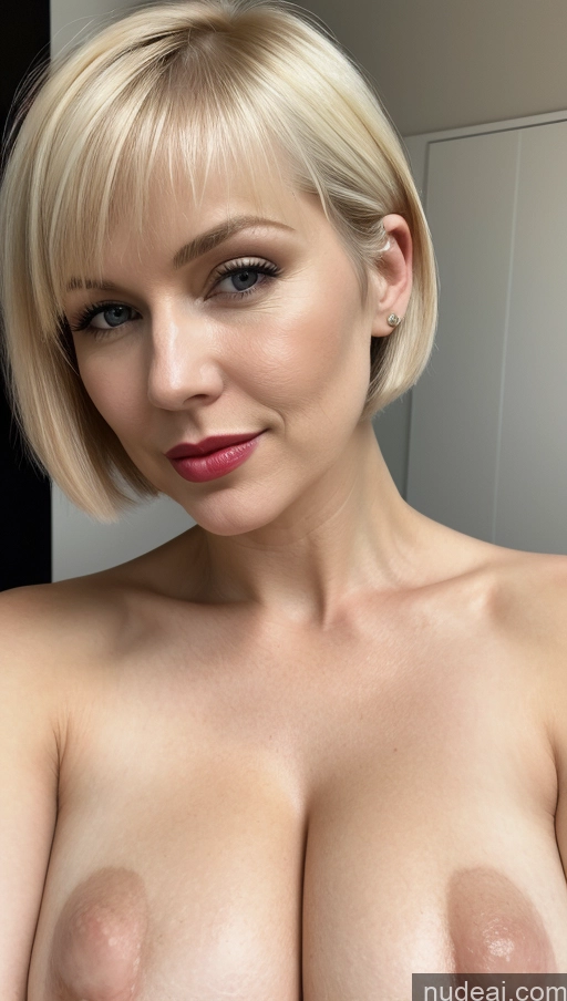 related ai porn images free for Woman One Beautiful Lipstick Fairer Skin 50s Blonde Short Hair Close-up View Detailed Simple Huge Boobs