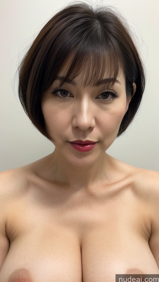 related ai porn images free for Woman One Beautiful Lipstick Fairer Skin Short Hair Close-up View Detailed Simple Huge Boobs Brunette Japanese 40s