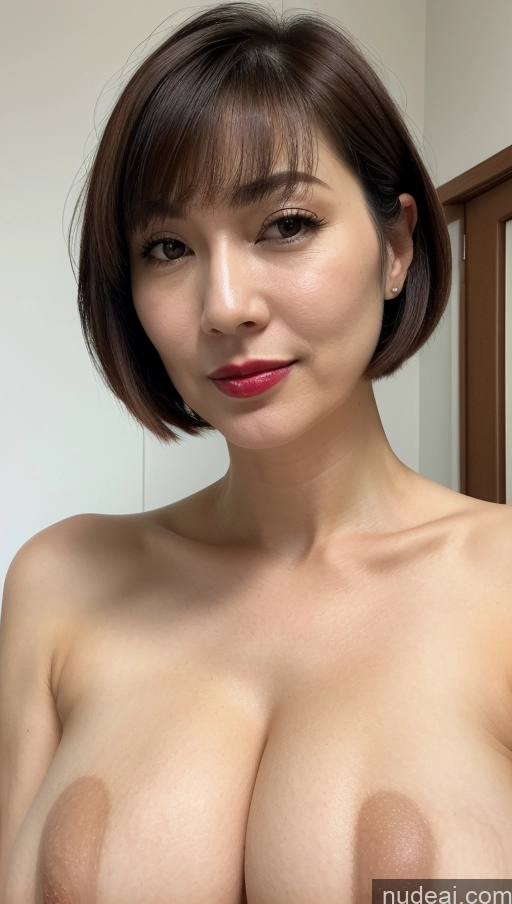 related ai porn images free for Woman One Beautiful Lipstick Fairer Skin Short Hair Close-up View Detailed Simple Huge Boobs Brunette 40s Korean