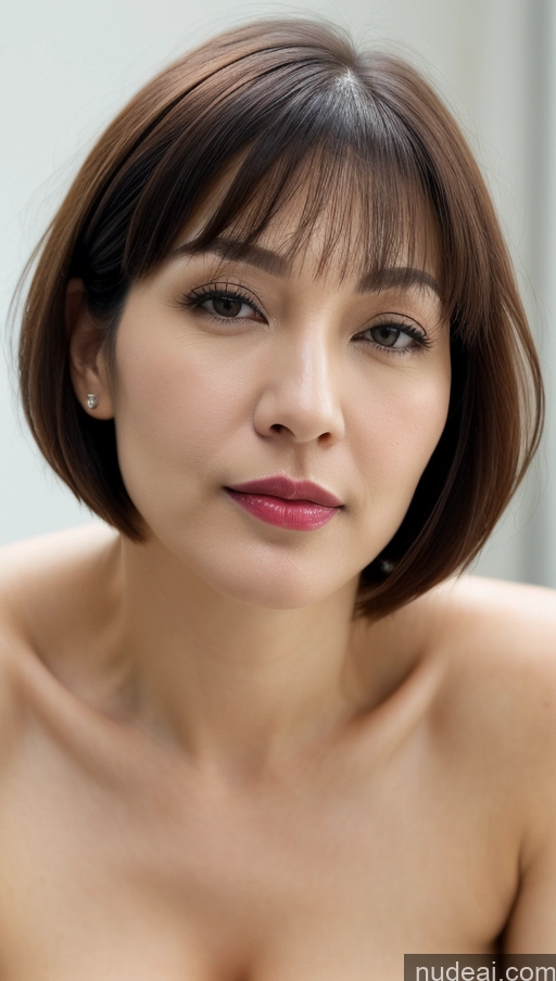 related ai porn images free for Woman One Beautiful Lipstick Fairer Skin Short Hair Close-up View Detailed Simple Huge Boobs Brunette 40s Korean