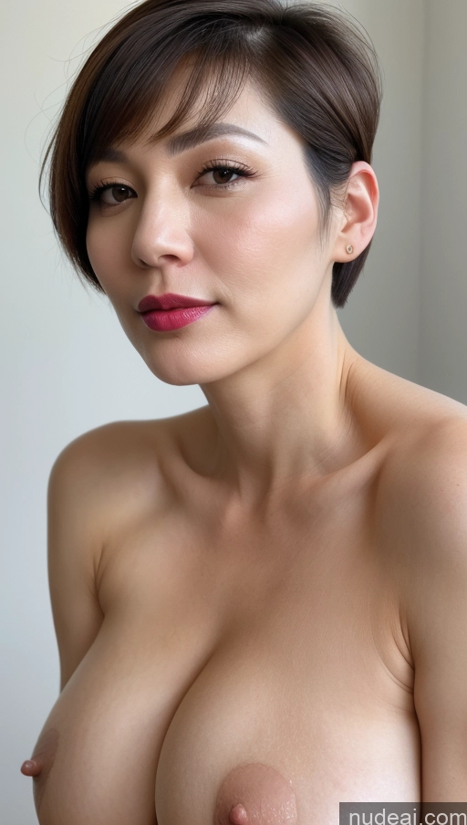 related ai porn images free for Woman One Beautiful Lipstick Fairer Skin Short Hair Close-up View Detailed Simple Huge Boobs Brunette 40s Korean