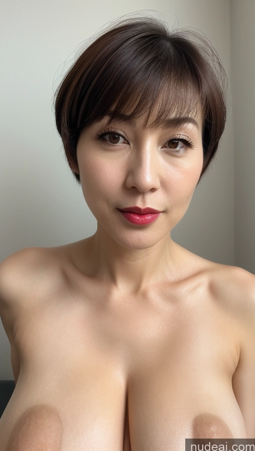 related ai porn images free for Woman One Beautiful Lipstick Fairer Skin Short Hair Close-up View Detailed Simple Huge Boobs Brunette 40s Korean