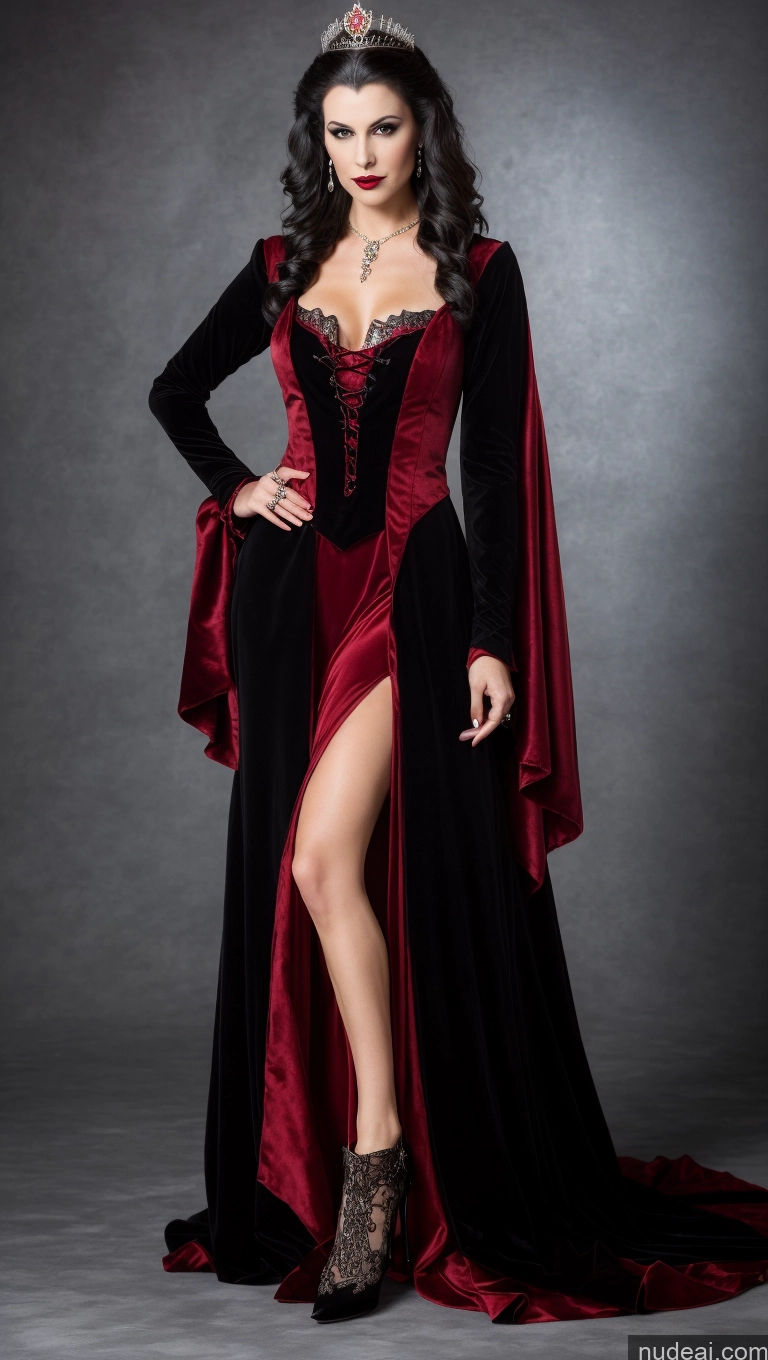 ai nude image of a woman in a red and black dress posing for a picture pics of Vampire Regal