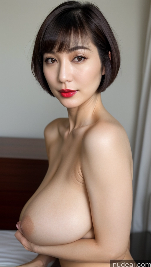 related ai porn images free for Woman One Huge Boobs Beautiful Lipstick Fairer Skin 40s Black Hair Short Hair Korean Close-up View Detailed