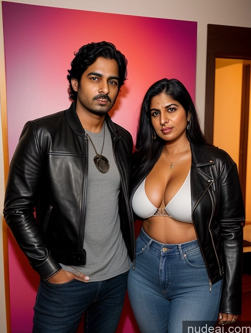 related ai porn images free for Woman + Man Perfect Boobs Beautiful Big Ass Thick Big Hips Perfect Body 30s Sexy Face Shocked Serious Black Hair Indian Surrealist Party Front View Jacket Jeans Leather Salwar Detailed