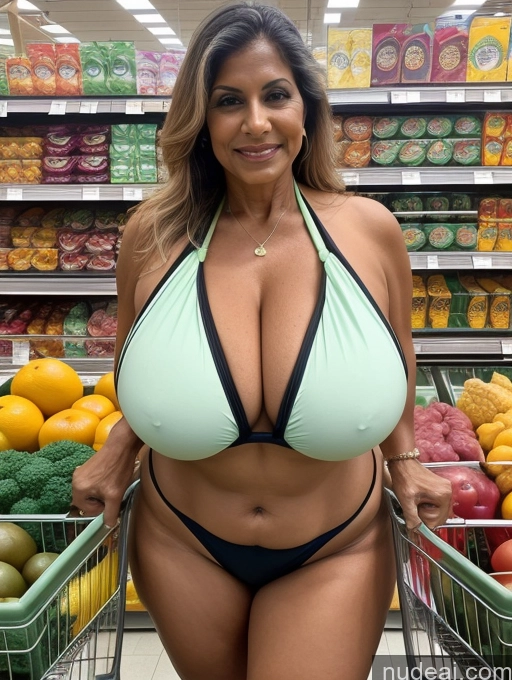 related ai porn images free for Milf One Busty Huge Boobs Tanned Skin 60s Indian Grocery Front View Microkini Thong