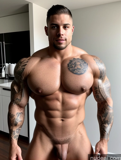 ai nude image of a close up of a man with a tattooed body posing for a picture pics of Bodybuilder Huge Boobs Beautiful Tattoos Muscular Big Ass Thick White