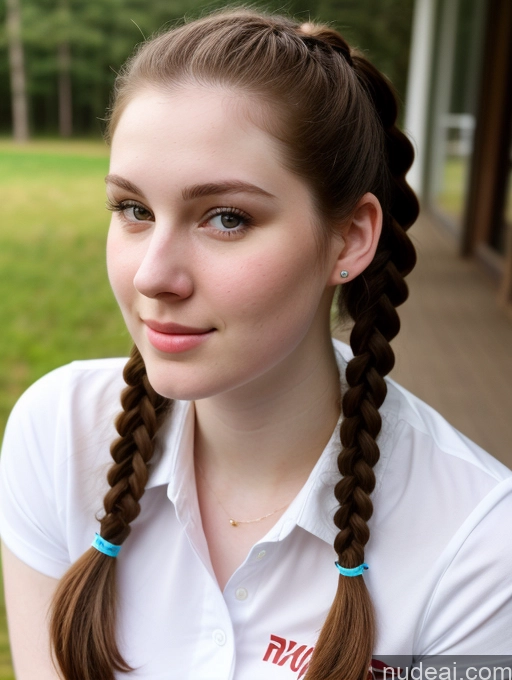 related ai porn images free for Beautiful Thick Fairer Skin 18 Brunette Pigtails Russian Close-up View Shirt