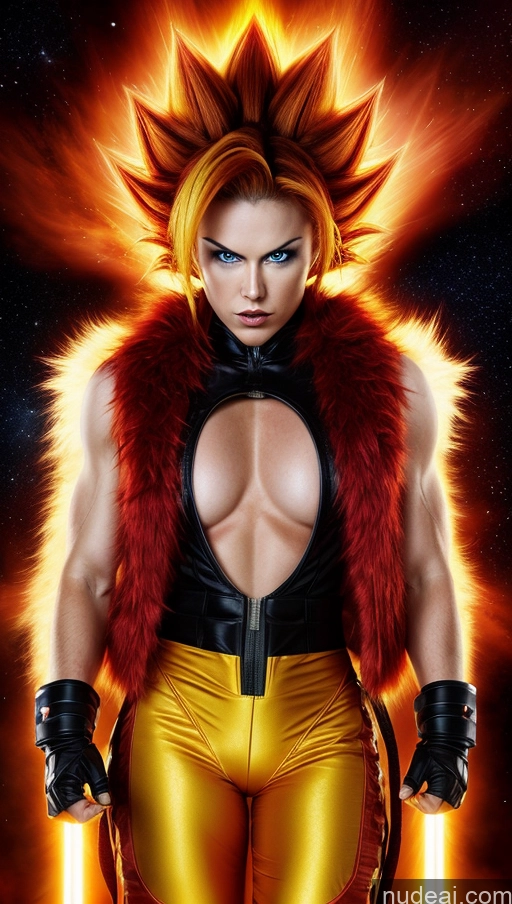 ai nude image of a woman in a costume with a furry collar and a furry collar pics of Space Suit Super Saiyan 4 Heat Vision