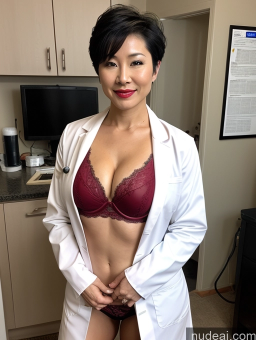 related ai porn images free for Milf Perfect Boobs Lipstick Pixie Asian Bra Doctor Lab Coat Cleavage Partially Nude Dark Lighting