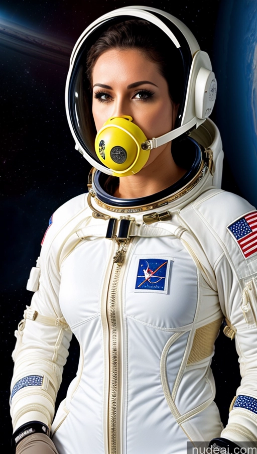 ai nude image of arafed woman in a space suit with a gas mask pics of Space Suit Bondage