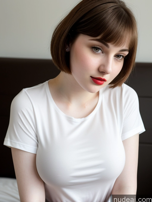 related ai porn images free for Beautiful Fairer Skin Thick 18 Brunette Bobcut Russian Close-up View Lipstick Shirt Perfect Boobs Busty