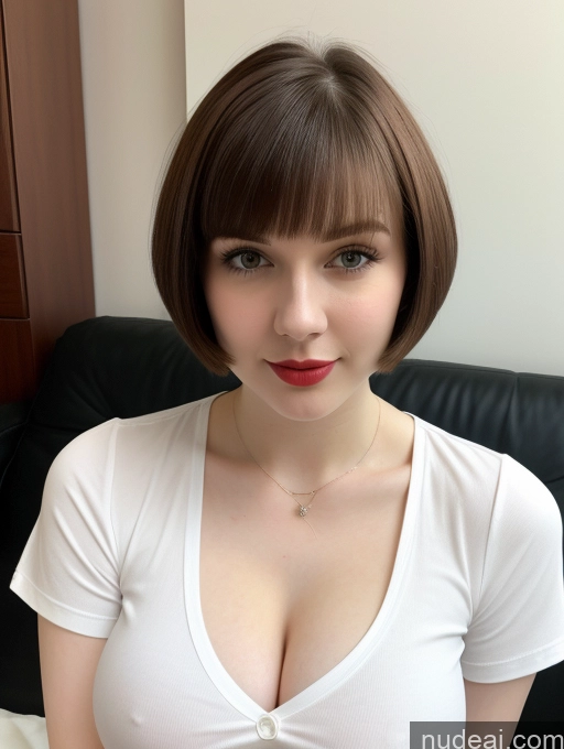 related ai porn images free for Beautiful Fairer Skin Thick 18 Brunette Russian Close-up View Lipstick Shirt Perfect Boobs Busty Short Hair