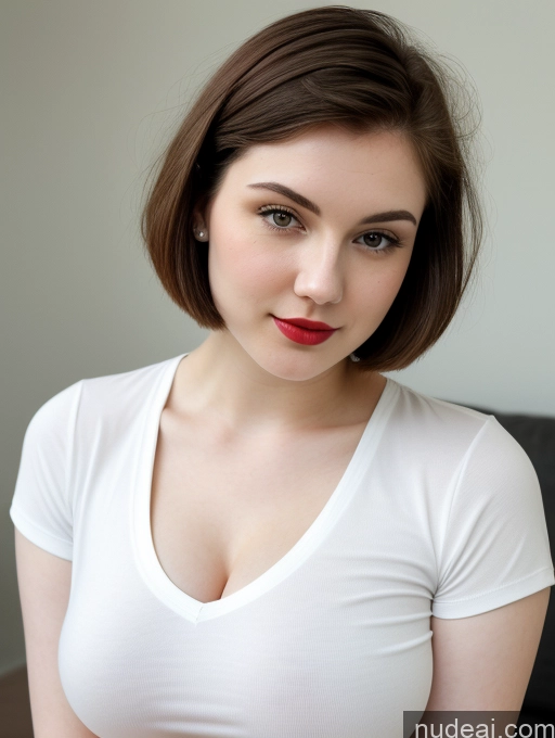 related ai porn images free for Beautiful Fairer Skin Thick 18 Brunette Russian Close-up View Lipstick Shirt Perfect Boobs Busty Short Hair