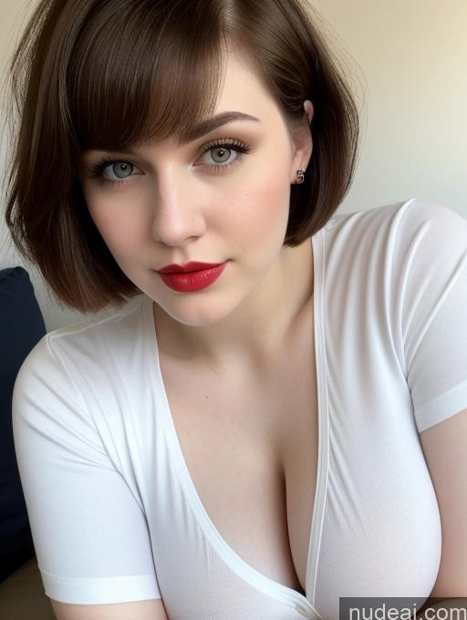 related ai porn images free for Beautiful Fairer Skin Thick 18 Brunette Russian Close-up View Lipstick Shirt Perfect Boobs Busty Short Hair