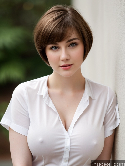 related ai porn images free for Beautiful Fairer Skin Thick 18 Brunette Russian Close-up View Perfect Boobs Busty Shirt Short Hair