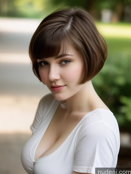 related ai porn images free for Beautiful Fairer Skin Thick 18 Brunette Russian Close-up View Perfect Boobs Busty Shirt Short Hair