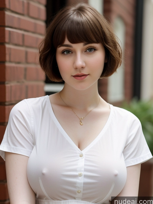 related ai porn images free for Beautiful Fairer Skin Thick 18 Brunette Russian Close-up View Perfect Boobs Busty Shirt Short Hair