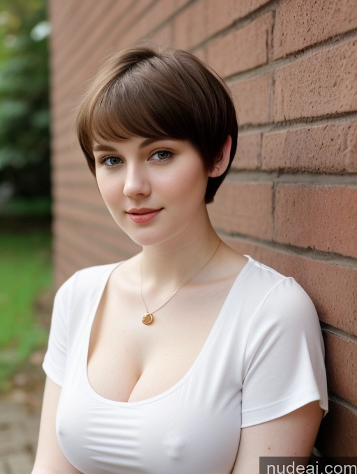 related ai porn images free for Beautiful Fairer Skin Thick 18 Brunette Russian Close-up View Perfect Boobs Busty Shirt Short Hair