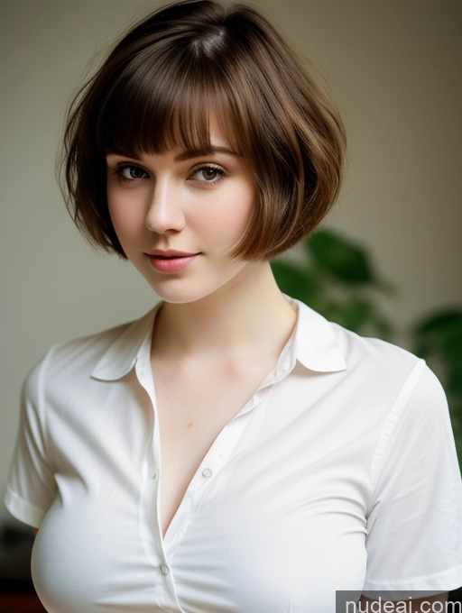 related ai porn images free for Beautiful Fairer Skin Thick 18 Brunette Russian Close-up View Perfect Boobs Busty Shirt Short Hair