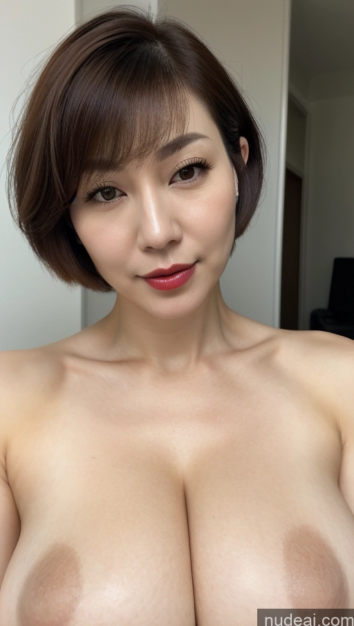 related ai porn images free for Woman One Huge Boobs Beautiful Fairer Skin 40s Short Hair Korean Close-up View Detailed Simple Lipstick