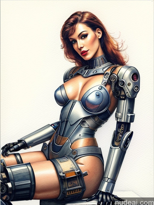 related ai porn images free for Cyborg One Small Tits Beautiful Lipstick Long Legs Perfect Body Pubic Hair Watercolor Close-up View High Heels Mech Suit