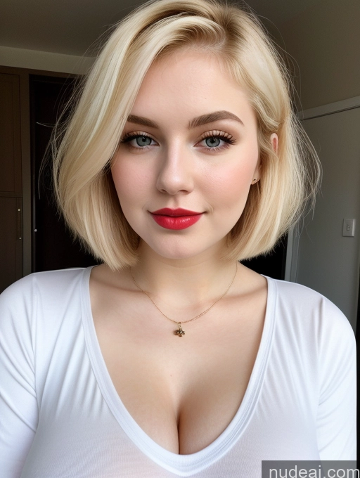 related ai porn images free for Busty Perfect Boobs Beautiful Lipstick Thick Fairer Skin 18 Blonde Bobcut Russian Close-up View Shirt