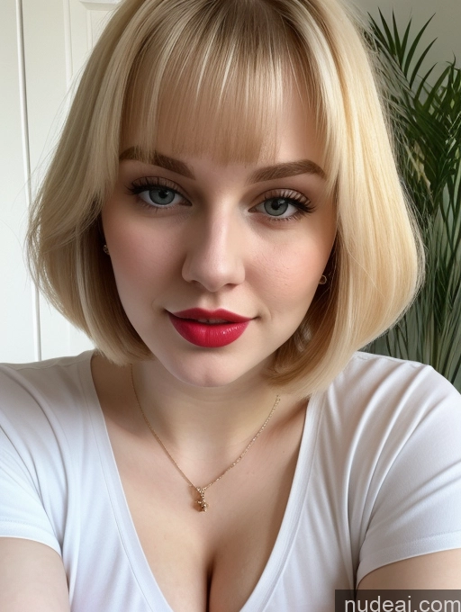 related ai porn images free for Busty Perfect Boobs Beautiful Lipstick Thick Fairer Skin 18 Blonde Bobcut Russian Close-up View Shirt