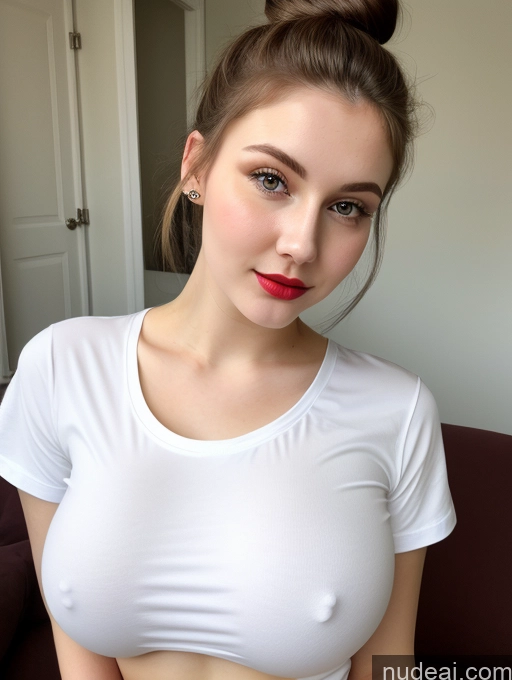 related ai porn images free for Busty Perfect Boobs Beautiful Lipstick Thick Fairer Skin 18 Russian Close-up View Shirt Brunette Hair Bun