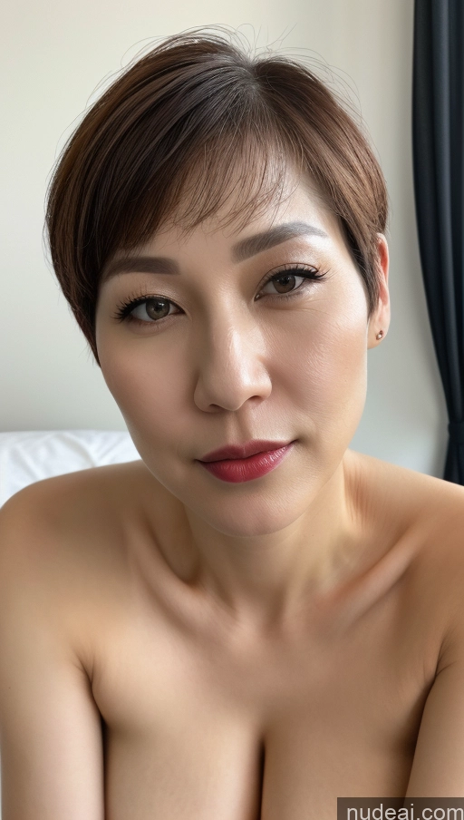 related ai porn images free for Woman One Huge Boobs Beautiful Fairer Skin 40s Short Hair Korean Close-up View Detailed Simple Lipstick