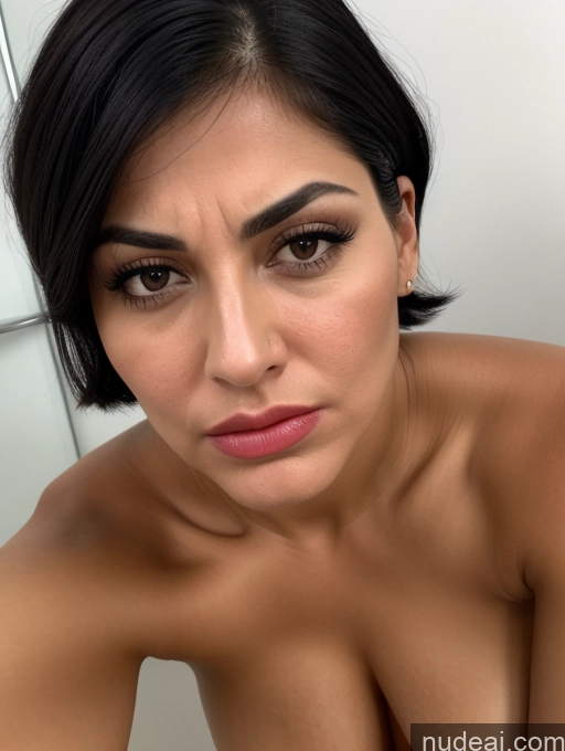 related ai porn images free for Bending Over Close-up View Busty Tanned Skin Serious Sad Shocked Sexy Face Seductive 30s Black Hair Bobcut Jewish Bathroom Angry Laughing Pouting Lips Milf