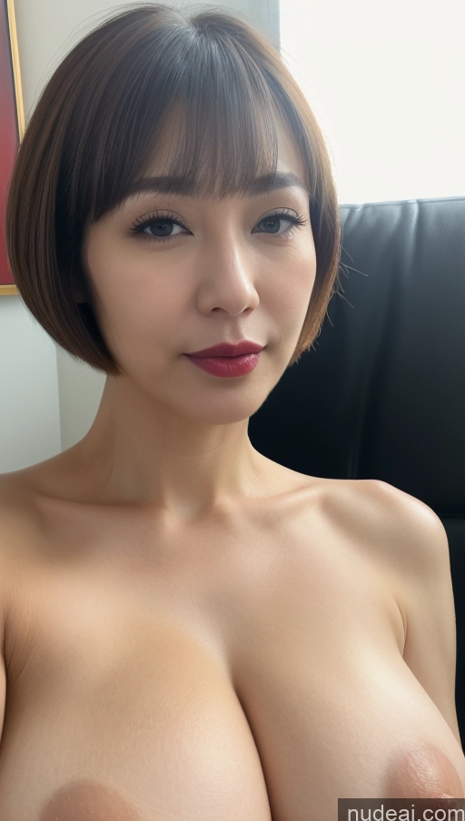 related ai porn images free for Woman One Huge Boobs Lipstick Beautiful Fairer Skin 40s Short Hair Korean Close-up View Detailed Simple