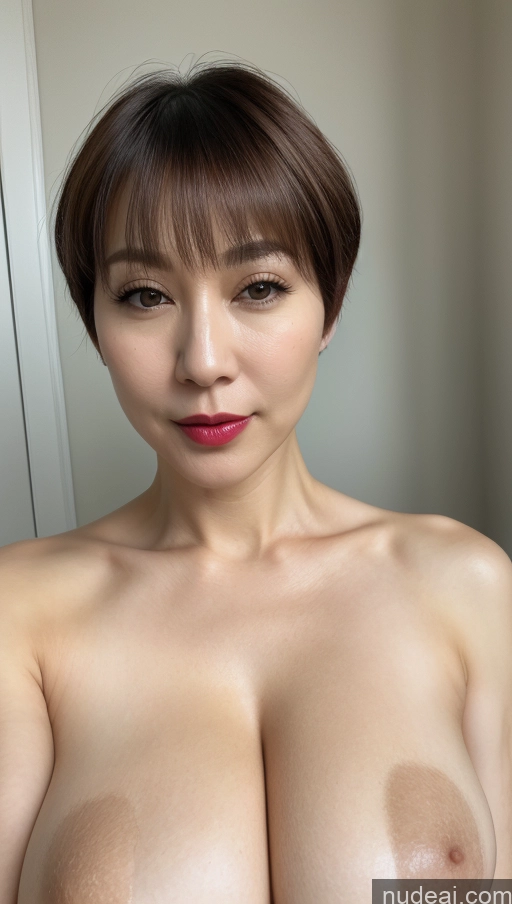 related ai porn images free for One Huge Boobs Lipstick Beautiful Fairer Skin 40s Short Hair Korean Detailed Simple Woman Close-up View