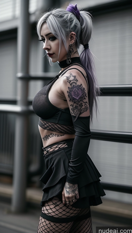 related ai porn images free for Busty Perfect Boobs Beautiful Tattoos Muscular Perfect Body Fairer Skin 20s Purple Hair Ponytail Choker Crop Top Fishnet Micro Skirt Gothic Punk Girl