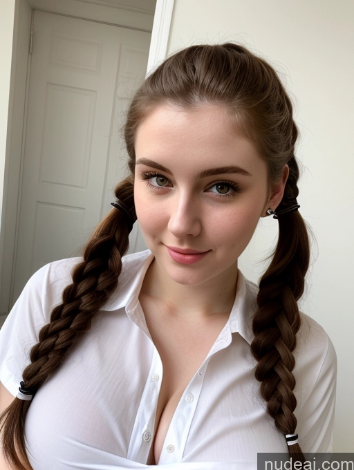 related ai porn images free for Busty Perfect Boobs Beautiful Thick Fairer Skin 18 Brunette Pigtails Russian Close-up View Shirt Detailed