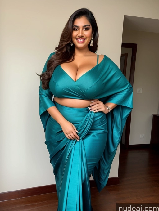 ai nude image of a close up of a woman in a green dress posing for a picture pics of Busty Huge Boobs Perfect Boobs Big Ass Big Hips Long Legs Tall Perfect Body Thick Chubby Fat Sari Indian Blouse Miss Universe Model